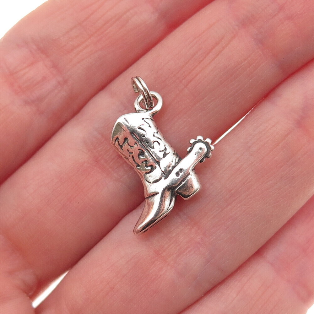 Carolyn Pollack 925 Sterling Silver Vintage Cowboy Shoe Mini Charm Pendant